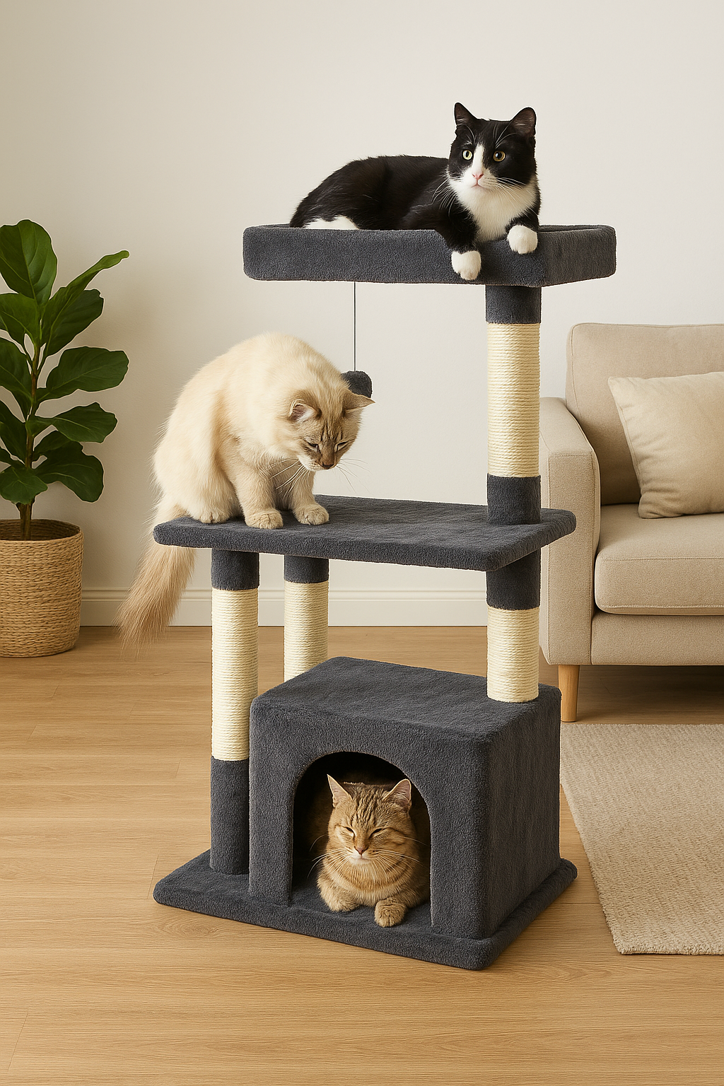 Extra Spacious Cat Tower for Large Cats 🐱 | Climbing, Scratching & Relaxing